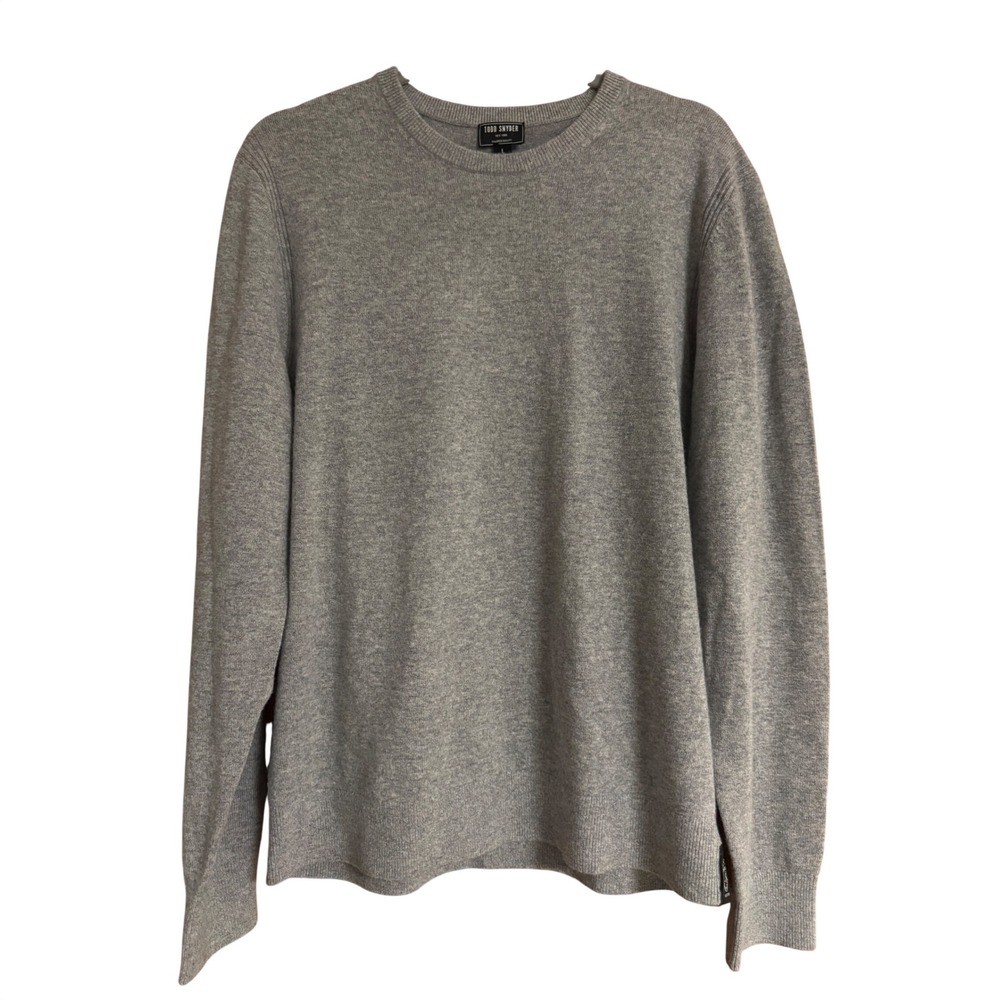 Todd Snyder Mens 100% Cashmere Crewneck Sweater Grey Large